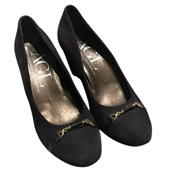 AGL Black heels with Gold Detailing 36.5/6 - Picture 2 of 16